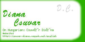 diana csuvar business card